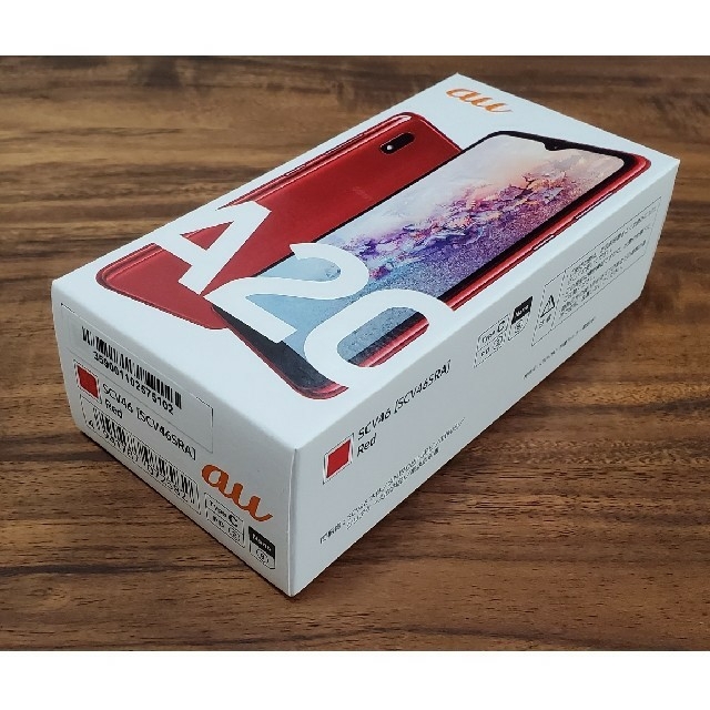 au(エーユー)のGALAXY A20 レッド au SIMフリー SCV46 おまけ付き スマホ/家電/カメラのスマートフォン/携帯電話(スマートフォン本体)の商品写真