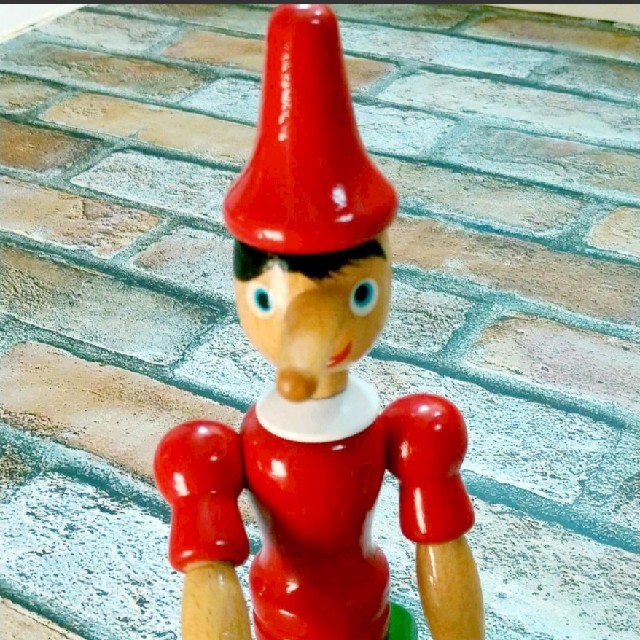 イタリア製 ピノキオ 人形 レトロ アンティーク 置物 木製 ヴィンテージ