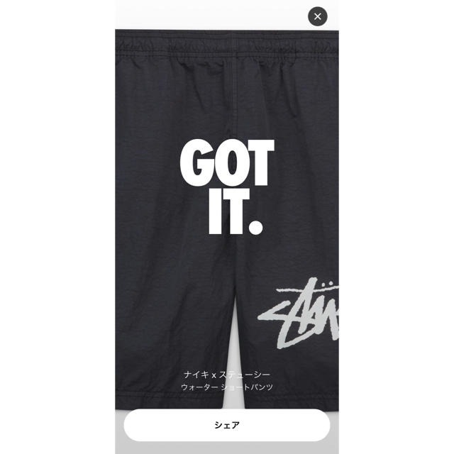 NIKE(ナイキ)のNike × stussy water short pants 黒 Mサイズ メンズのパンツ(ショートパンツ)の商品写真