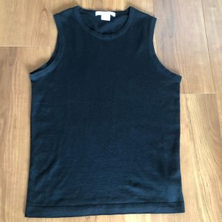 ジョンスメドレー(JOHN SMEDLEY)のジョンスメドレー ノースリーブ ニット タンクトップ black sサイズ(ニット/セーター)