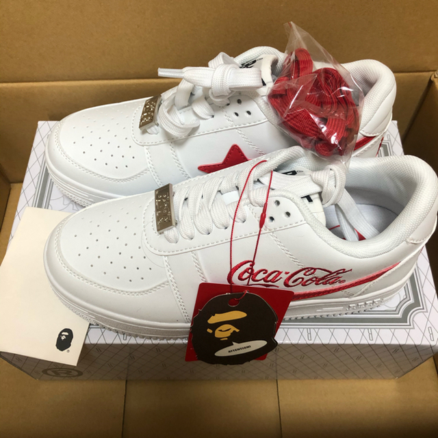 bape × coca cola コカ・コーラ bapesta low ホワイト 1