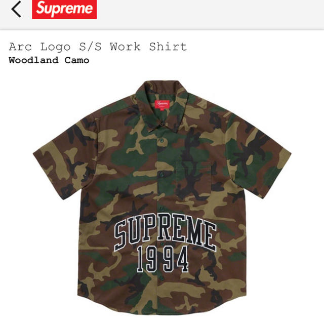 Supreme Arc logo S/S work shirt L