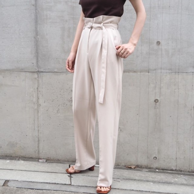 レディースlaulen Belt wide pants