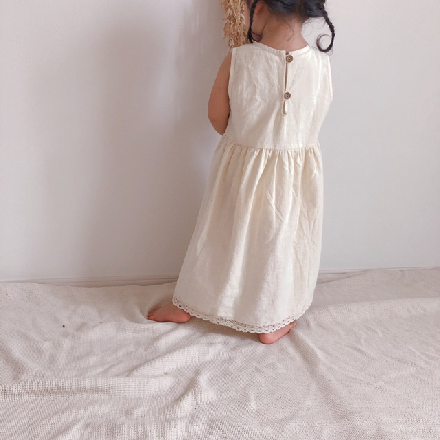 【最終値下げ♡⃛ 即納】no sleeve blouse one-piece キッズ/ベビー/マタニティのキッズ服女の子用(90cm~)(ワンピース)の商品写真