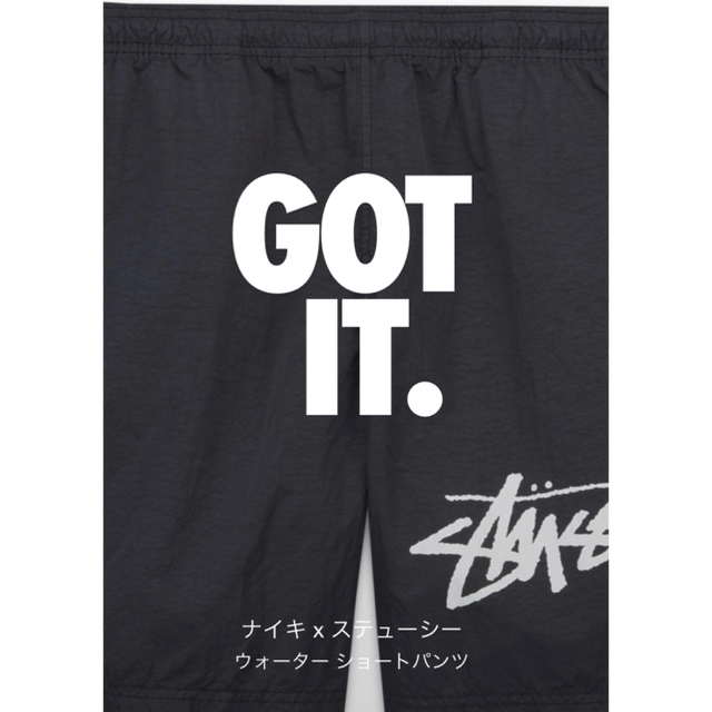 STUSSY(ステューシー)のMサイズ STUSSY / NIKE WATER SHORT BLACK 黒 メンズのパンツ(ショートパンツ)の商品写真