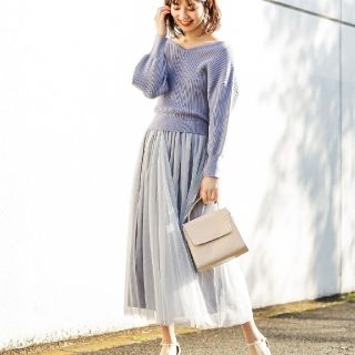 ナチュラルクチュール(natural couture)の【K.H様専用】 natural couture ニット×チュール ワンピース(ひざ丈ワンピース)