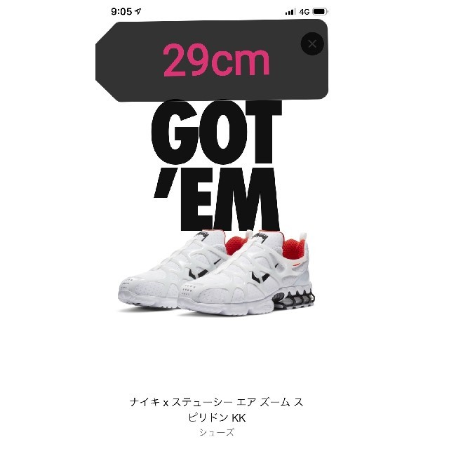 STUSSY(ステューシー)のSTUSSY X NIKE AIR ZOOM KUKINI "WHITE/RED メンズの靴/シューズ(スニーカー)の商品写真