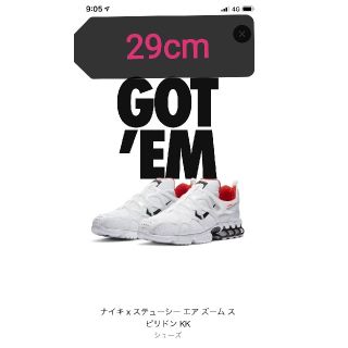 ステューシー(STUSSY)のSTUSSY X NIKE AIR ZOOM KUKINI "WHITE/RED(スニーカー)