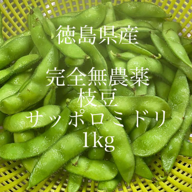 徳島県産 完全無農薬 枝豆 1kg 食品/飲料/酒の食品(野菜)の商品写真