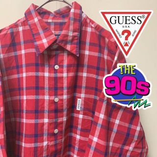 ゲス(GUESS)の90s GUESS ゲス 半袖 チェックシャツ M 半袖シャツ ヴィンテージ (シャツ)