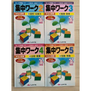 美品　集中ワ－ク 有名小受験 改訂版　2.3.4.5セット(語学/参考書)