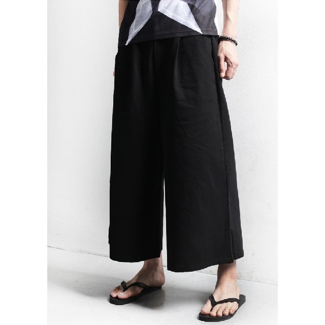 春 袴パンツ 黒 オシャレ モード系 ワイドパンツ 個性的 HARE 系 メンズのパンツ(サルエルパンツ)の商品写真