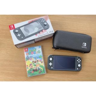 　Nintendo Switch Liteグレー　あつ森カセット付き(家庭用ゲーム機本体)