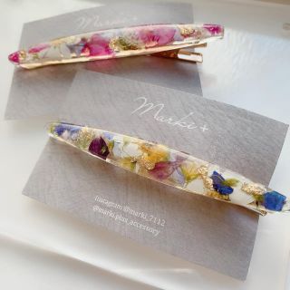 押し花 longヘアクリップの通販 by 押し花ケース&アクセサリー｜ラクマ