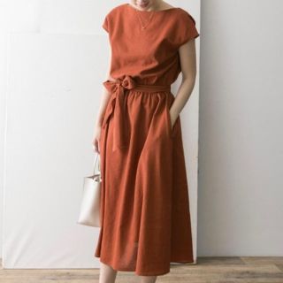 アーバンリサーチ(URBAN RESEARCH)の《まゆ様専用》URBAN RESEARCH 高機能リネンウエストベルトワンピース(ロングワンピース/マキシワンピース)