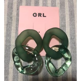 グレイル(GRL)のGRL クリアピアス　グリーン(ピアス)