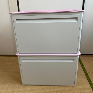 こりん様専用⭐︎中古マルチオーガナイザーワイドサイズドア付ピンク(キッチン収納)