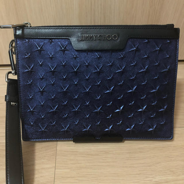 JIMMY CHOO(ジミーチュウ)の正規品 Jimmy Choo DEREK MINI 青ネイビー メンズのバッグ(セカンドバッグ/クラッチバッグ)の商品写真