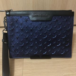 ジミーチュウ(JIMMY CHOO)の正規品 Jimmy Choo DEREK MINI 青ネイビー(セカンドバッグ/クラッチバッグ)