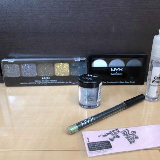 エヌワイエックス(NYX)の【半額メイクセット】6点セット まとめ売り グリッター つけま お祭り　シャドウ(アイシャドウ)