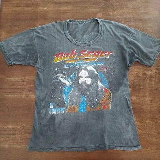 ヴィンテージ当時物70sボブシーガーBOB SEGERコンサート両面Tシャツ(Tシャツ/カットソー(半袖/袖なし))
