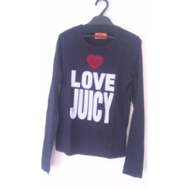 Juicy Couture(ジューシークチュール)のジューシークチュールjuicyカットソーロングTシャツ長袖黒ブラック レディースのトップス(Tシャツ(長袖/七分))の商品写真