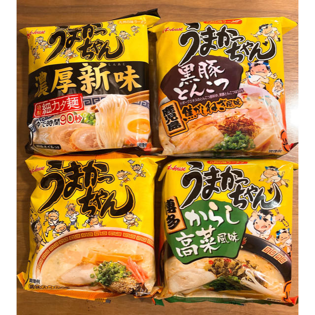 ハウス食品(ハウスショクヒン)の【九州限定】うまかっちゃん4種食べ比べ 食品/飲料/酒の加工食品(インスタント食品)の商品写真