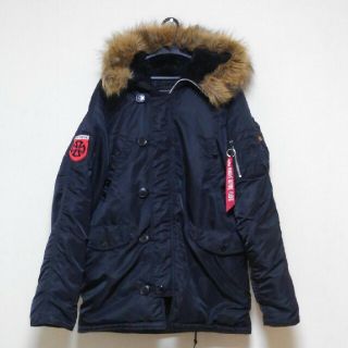 アルファインダストリーズ(ALPHA INDUSTRIES)のALPHA×INDEPENDENT N-3B 別注 コラボ【ブラック★Lサイズ】(フライトジャケット)