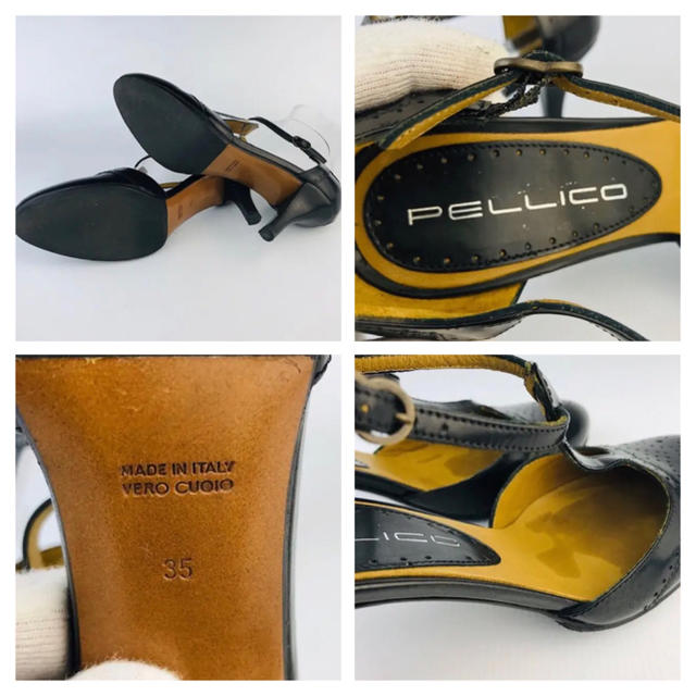 PELLICO(ペリーコ)の美品⭐︎ペリーコ・PELLICO★レザー アンクルストラップ パンプス（35） レディースの靴/シューズ(ハイヒール/パンプス)の商品写真
