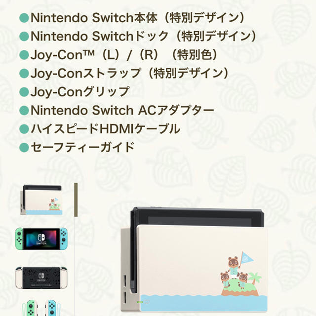 Nintendo Switch(ニンテンドースイッチ)の【送料無料】【保証有】ニンテンドー スイッチ どうぶつの森セット 本体　あつ森 エンタメ/ホビーのゲームソフト/ゲーム機本体(家庭用ゲーム機本体)の商品写真