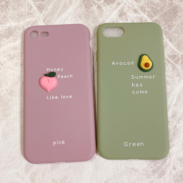 Iphoneケース アボカド もも くすみカラー 人気 韓国 シンプル かわいいの通販 By Mhshop ラクマ
