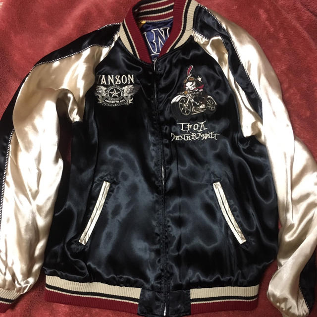 単品購入可 【激レア】2way VANSON スカジャン 黒 ドクロ柄×フレイム