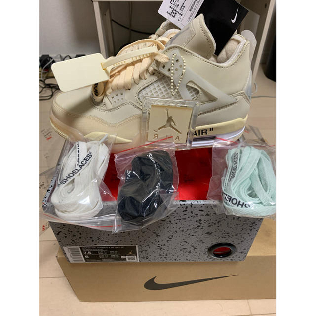 off-white NIKE AIR JORDAN4 "sail" 24.5cm