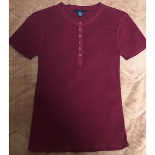 ギャップ(GAP)のTシャツ トップス 半袖 XXSサイズ 赤 古着 レディース(Tシャツ(半袖/袖なし))