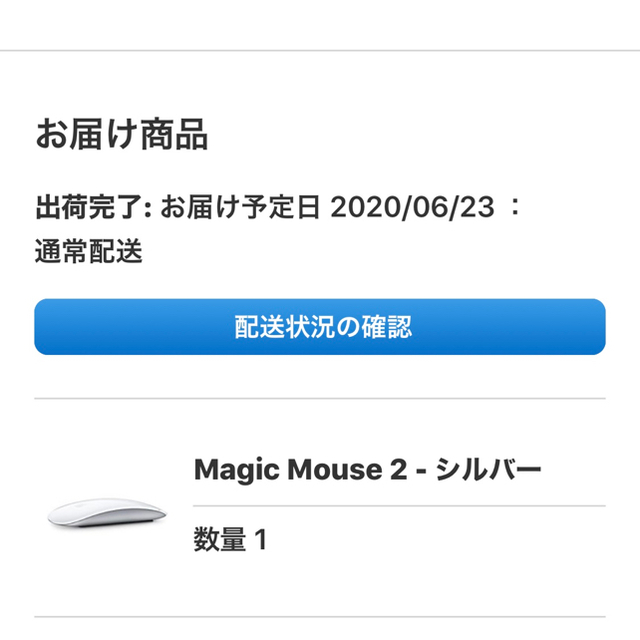 Apple(アップル)のMagic Mouse 2 シルバー　 スマホ/家電/カメラのPC/タブレット(PC周辺機器)の商品写真