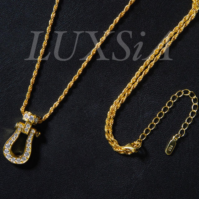 ホースネックレス22K GOLD plating ホースシューネックレス　蹄鉄　ゴールド　925