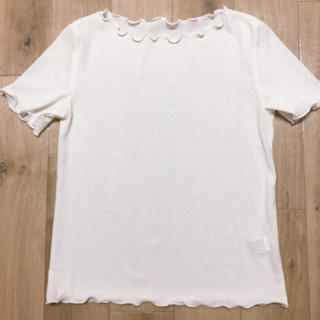 ジーユー(GU)のGU ホワイトフェミニンTシャツ(Tシャツ(半袖/袖なし))