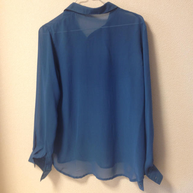 GU(ジーユー)のg.u. シースルーシャツ ブルー レディースのトップス(シャツ/ブラウス(長袖/七分))の商品写真