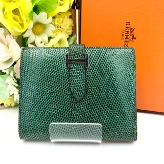 エルメス(Hermes)の✨美品‼️✨ エルメス ベアン スフレ リザード コンパクト 財布(折り財布)