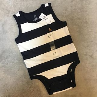 ベビーギャップ(babyGAP)の新品 ❤️ ベビーギャップ くま ボーダー ロンパース 90サイズ(ロンパース)