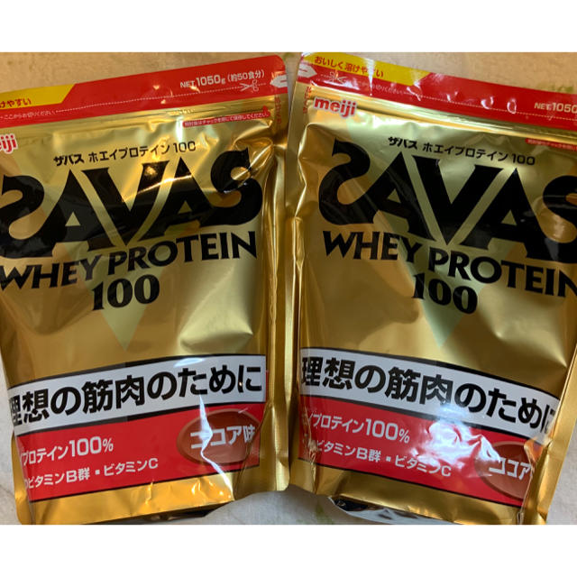 SAVAS(ザバス)のザバス ホエイプロテイン１００ ココア味 1050g×2個 食品/飲料/酒の健康食品(プロテイン)の商品写真