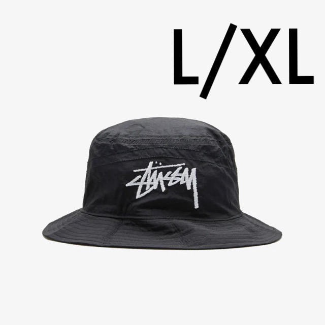 大人気の STUSSY NIKE ブラック BUCKET NIKE HAT Hat ブラック L