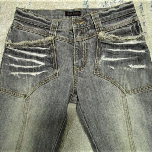 MORGAN HOMME(モルガンオム)のモルガンオム　ブラスト加工ブーツカットデニム メンズのパンツ(デニム/ジーンズ)の商品写真