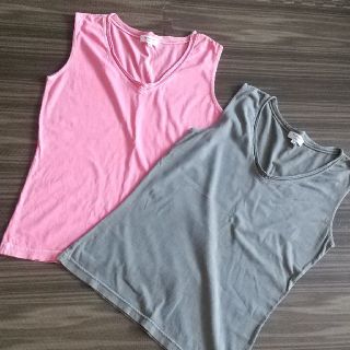 オリンカリ(OLLINKARI)のダメージ風  ノースリーブ セット(Tシャツ(半袖/袖なし))