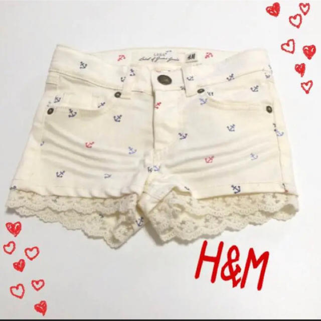 H&M(エイチアンドエム)の☀︎H&M 90cmマリンテイストショートパンツ1.5-2y キッズ/ベビー/マタニティのキッズ服女の子用(90cm~)(パンツ/スパッツ)の商品写真