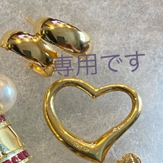 ジュエリーマキ(ジュエリーマキ)の18金オープンハートネックレストップ　と　ピアス(ネックレス)