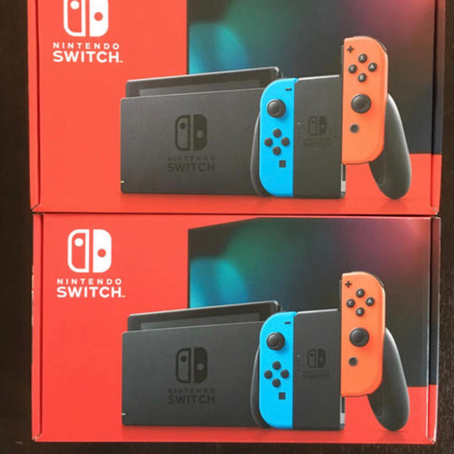 公式 Nintendo Switch 2台 ネオンレッド ニンテンドースイッチ本体 ...