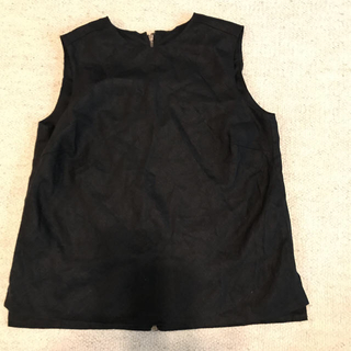 プラージュ(Plage)のplage 黒リネン　ノースリーブシャツ　タンク(シャツ/ブラウス(半袖/袖なし))