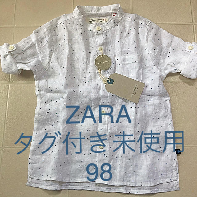 ZARA KIDS(ザラキッズ)のZara baby ザラ ベビー　リネン　シャツ　未使用　タグ付　男女兼用　98 キッズ/ベビー/マタニティのキッズ服男の子用(90cm~)(ブラウス)の商品写真