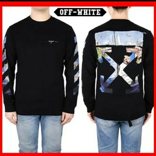 OFF-WHITE(オフホワイト)のオフホワイト　OFF WHITE　ロンT　Ｍサイズ　レア メンズのトップス(Tシャツ/カットソー(七分/長袖))の商品写真